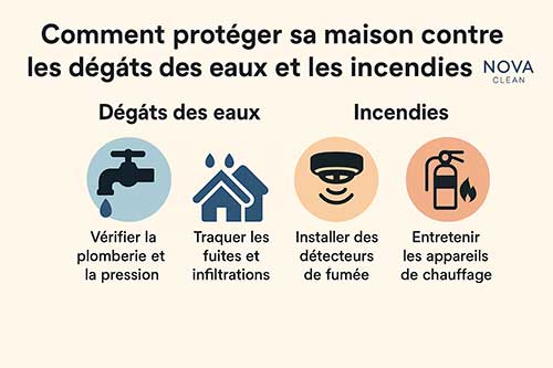 Comment protéger sa maison contre les dégâts des eaux et les incendies