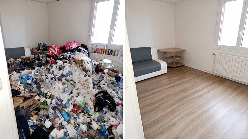 Diogène dans un 22 m2: 50 m3 évacués à côté de Paris