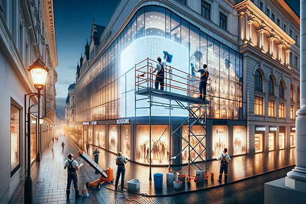 nettoyage enseigne magasin