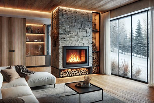 Installation d'un insert de cheminée