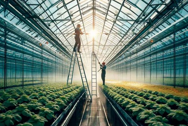 Nettoyage de serres urbaines et agricoles